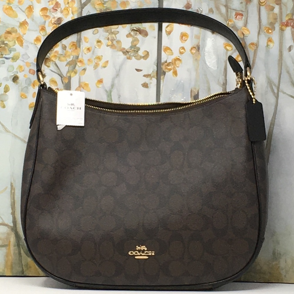 NWT coach signature zip shoulder bag